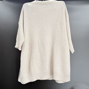 Kinross Cashmere 1/2 Sleeve Mock Neck Soft Sweater Medium Beige Sz S